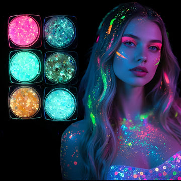 Natteglød Festival Glitter – UV Neon Body Glow for the Bold