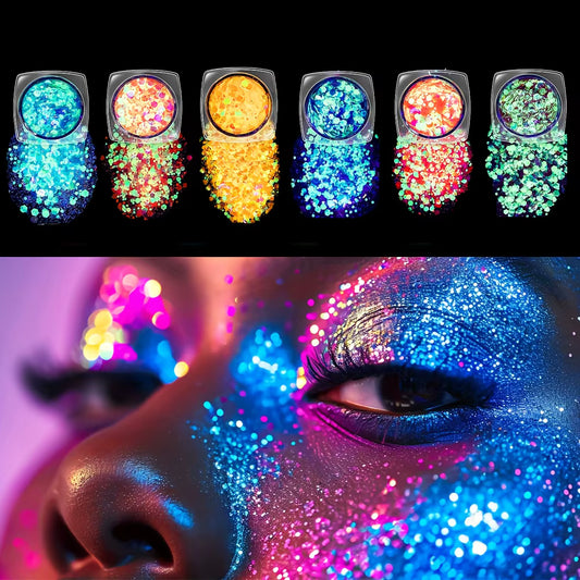 Natteglød Festival Glitter – UV Neon Body Glow for the Bold