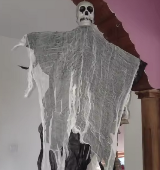 Lysende Hængende Skeletspøgelse – 80 cm Halloween Dekoration