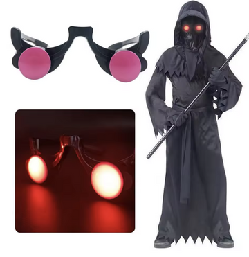 Røde LED Horror-briller – Lysende Halloween Briller
